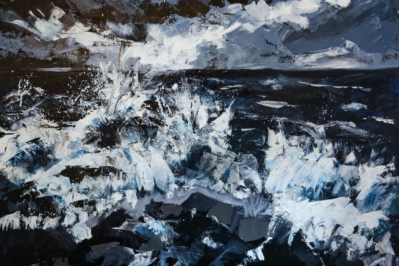 Soir de tempête, acrylique sur toile, 100 x 120