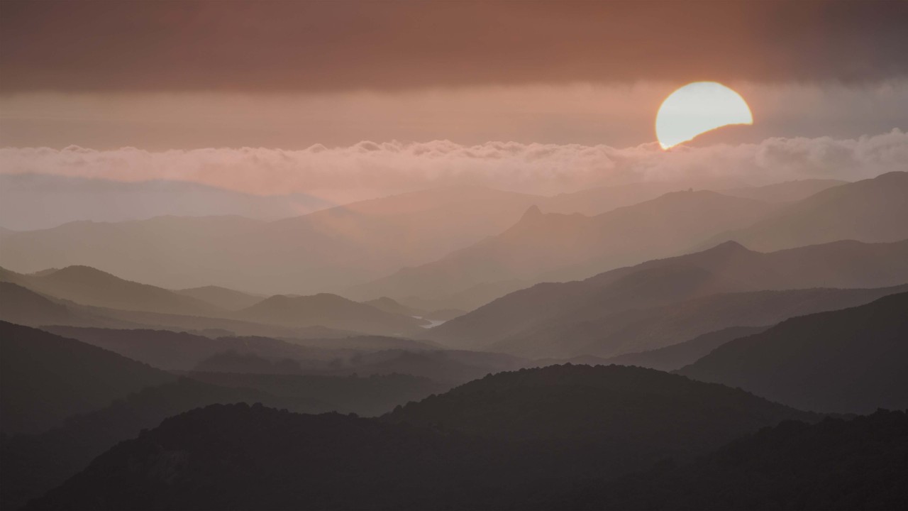 Coucher de soleil sur la vallée, Corse