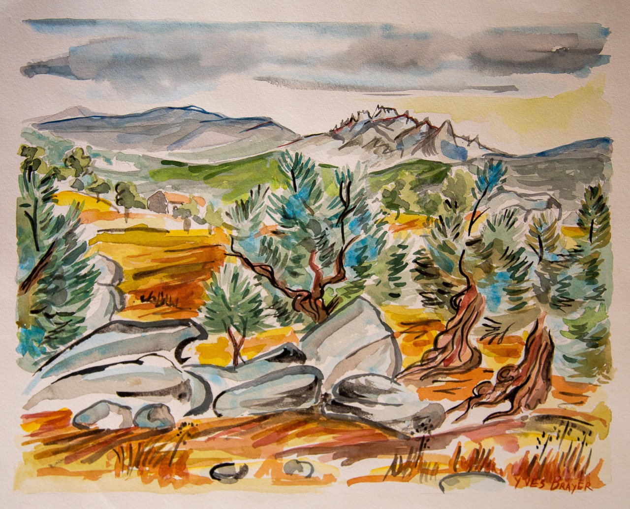 A la manière de … (1),  aquarelle sur papier, 40 x 60
