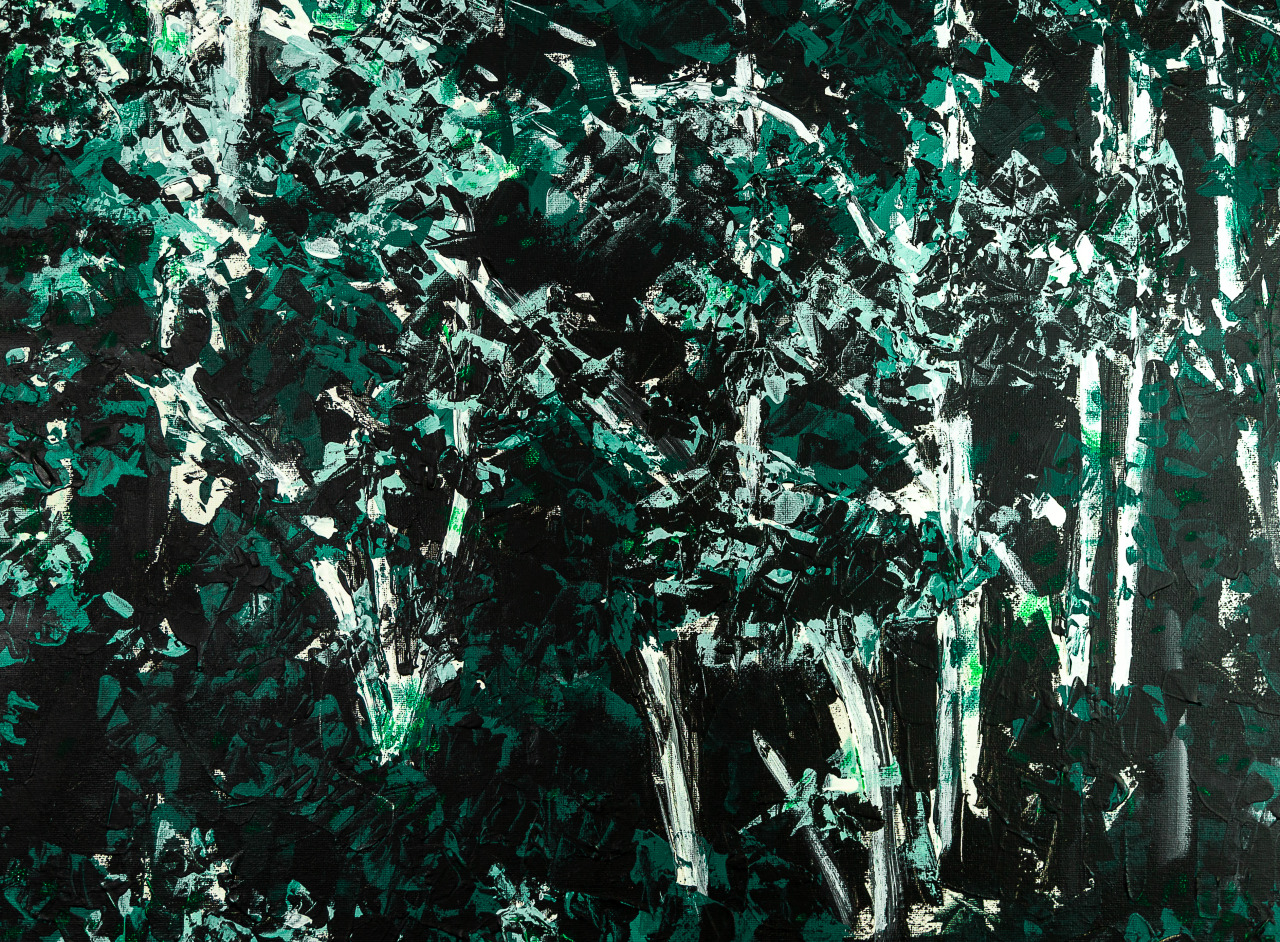 Feuillage, Acrylique sur toile, 80 x 100