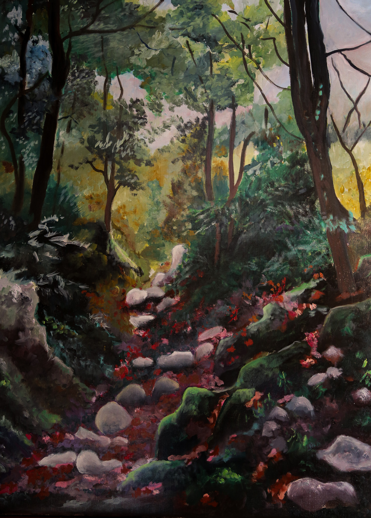 Chemin de Vitalbetu, Levie, huile sur toile, 120 x 140