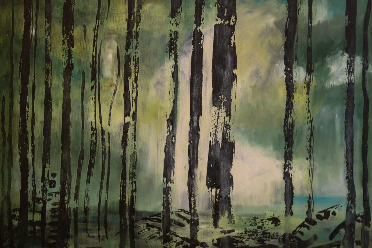 Silhouettes, acrylique sur toile, 40 x 60