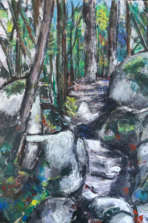 Sous bois 1, acrylique sur toile, Levie, Corse